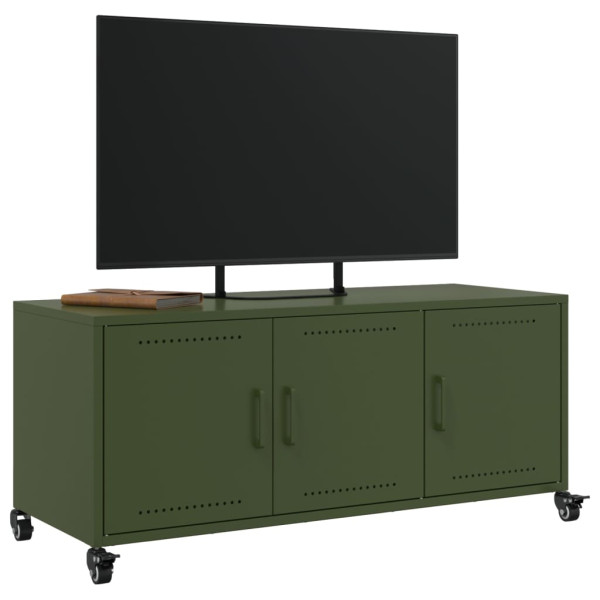 Móvel de TV 100.5x39x43.5 cm aço verde-azeitona M 5