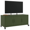 Mueble TV acero laminado en frío verde oliva 100.5x39x43.5 cm 5