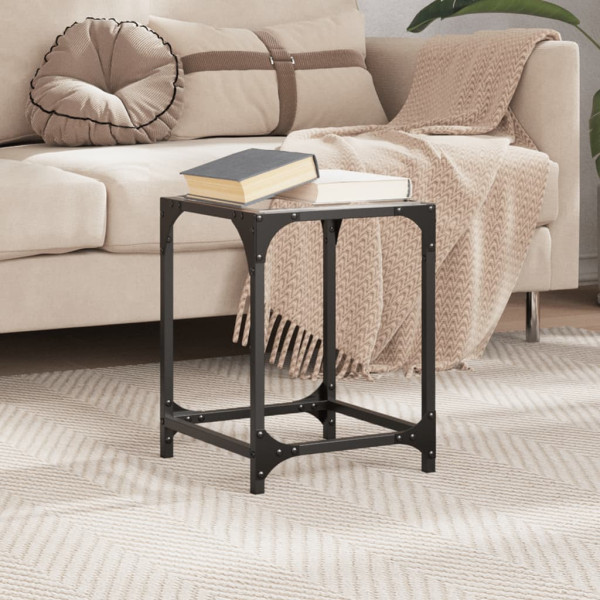 Mesa de centro superficie vidrio transparente acero 30x30x40 cm M 3