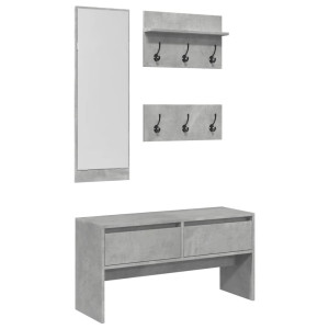 Muebles de recibidor 4 pzas madera de ingeniería gris hormigón H