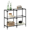 Mesa consola com tampo em vidro transparente 98x30x81 cm aço 3