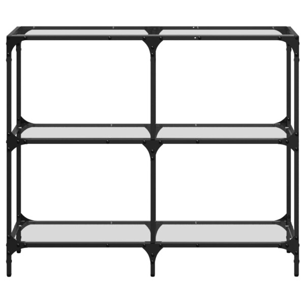 Mesa consola superficie vidrio transparente acero 98x30x81 cm M 4