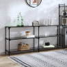 Mesa consola con superficie de vidrio negro acero 194.5x30x81cm 1