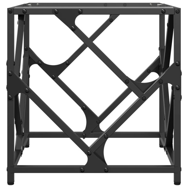Mesa de centro de acero y tapa vidrio transparente 40x40x41 cm M 4