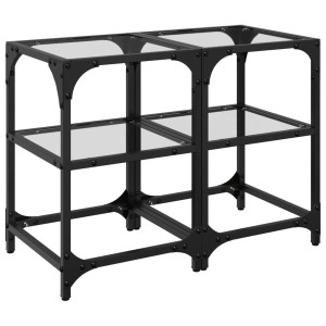 Mesas de centro c/ tampo vidro transparente 2pcs 30x30x45cm aço H