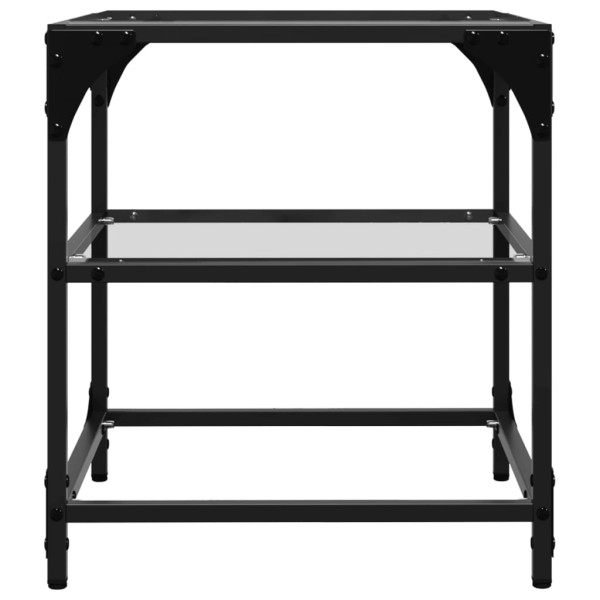 Mesa de centro superficie vidrio transparente acero 40x40x45 cm M 5