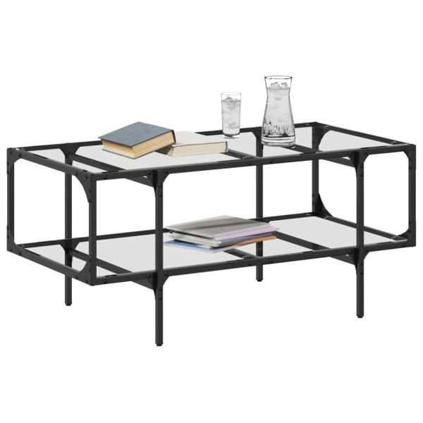 Mesa de centro superficie de vidrio acero 98.5x50x45 cm M 3