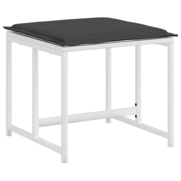 Juego de comedor de jardín 11 pzas con cojines textilene blanco M 5