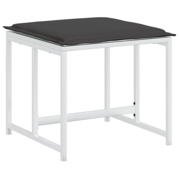 Juego de comedor de jardín 15 pzas con cojines textilene blanco M 5