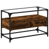 Mueble TV cristal y madera ingeniería roble ahumado 80x35x51 cm 2