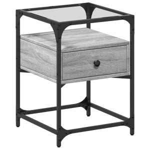 Mesa de cabeceira 40x40x55 cm derivados madeira cinzento sonoma H