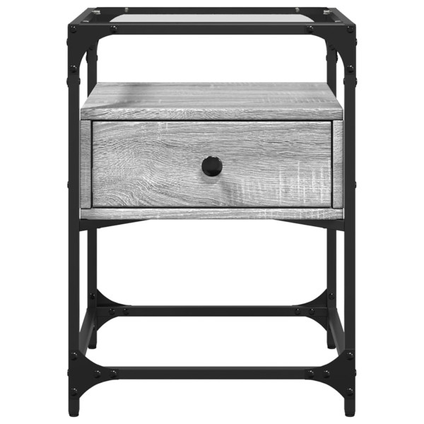 Mesita de noche madera de ingeniería gris Sonoma 40x40x55 cm M 4