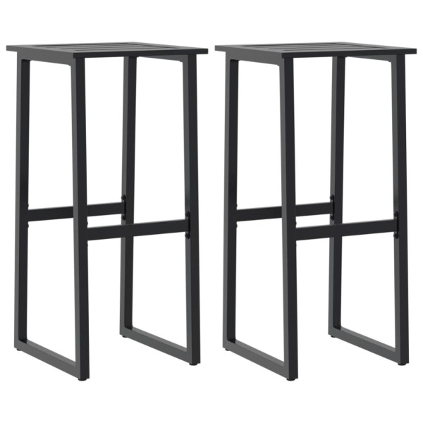 Bancos de bar 2 pcs 38x38x80 cm aço revestido a pó preto M 2