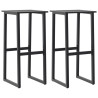 Bancos de bar 2 pcs 38x38x80 cm aço revestido a pó preto 2