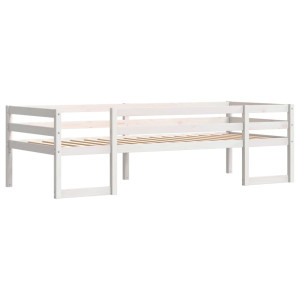 Estrutura de cama infantil 90x190 cm pinho maciço branco H
