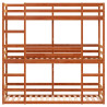 Litera triple de madera maciza de pino marrón cera 90x200 cm 5