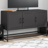 Mueble para TV de acero negro 100.5x39x60.5 cm 1
