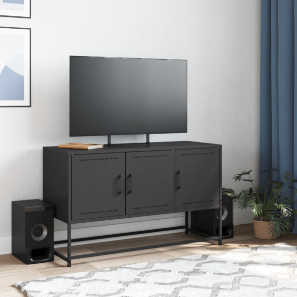 Mueble para TV de acero negro 100.5x39x60.5 cm M 3