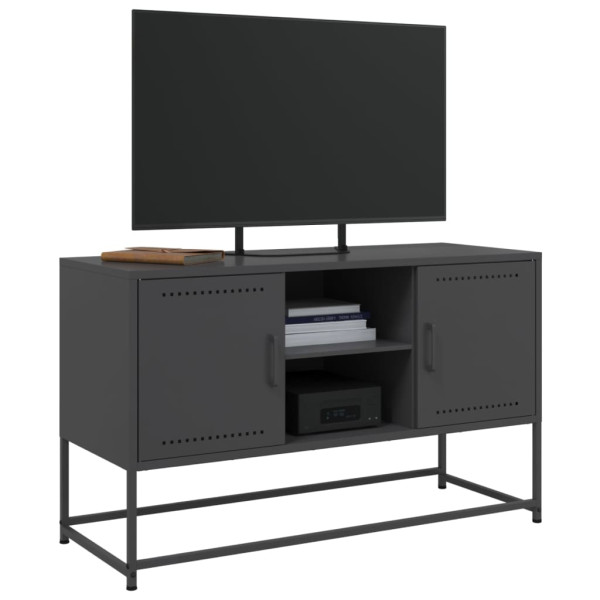 Mueble para TV de acero negro 100.5x39x60.5 cm M 4