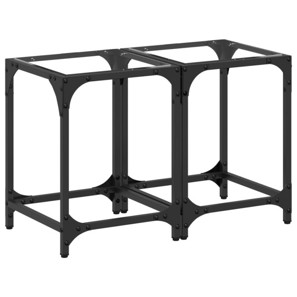 Mesas de centro c/ topo vidro transparente 2 pcs 30x30x40cm aço M 2