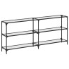 Mesa consola com tampo em vidro transparente 194.5x30x81 cm aço 2