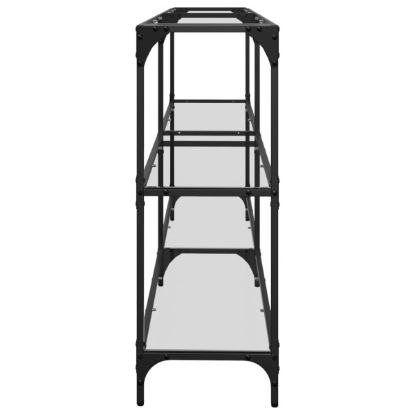 Mesa consola com tampo em vidro transparente 194.5x30x81 cm aço M 5