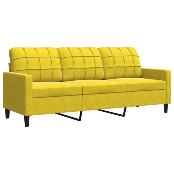 Sofá de 3 lugares 180 cm veludo amarelo M 2
