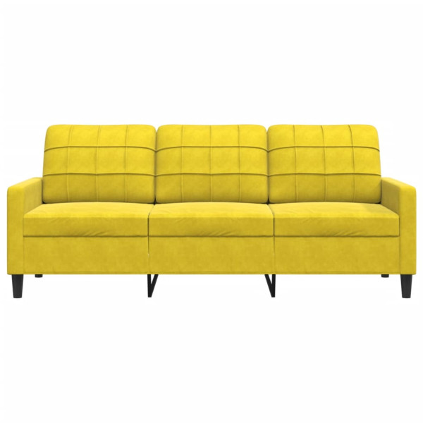 Sofá de 3 lugares 180 cm veludo amarelo M 4