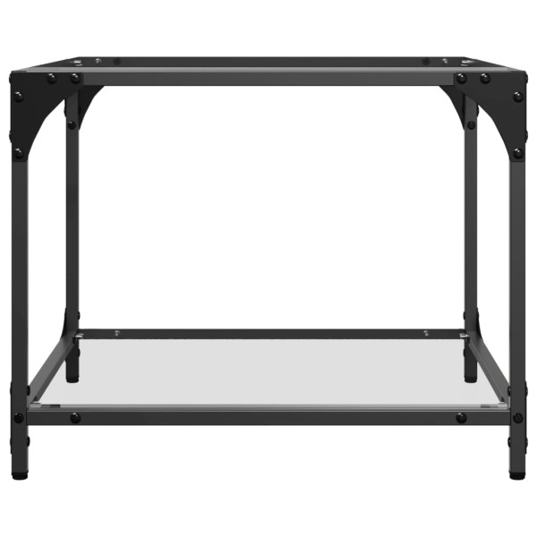 Mesa de centro c/ topo em vidro transparente 50x50x40 cm aço M 5