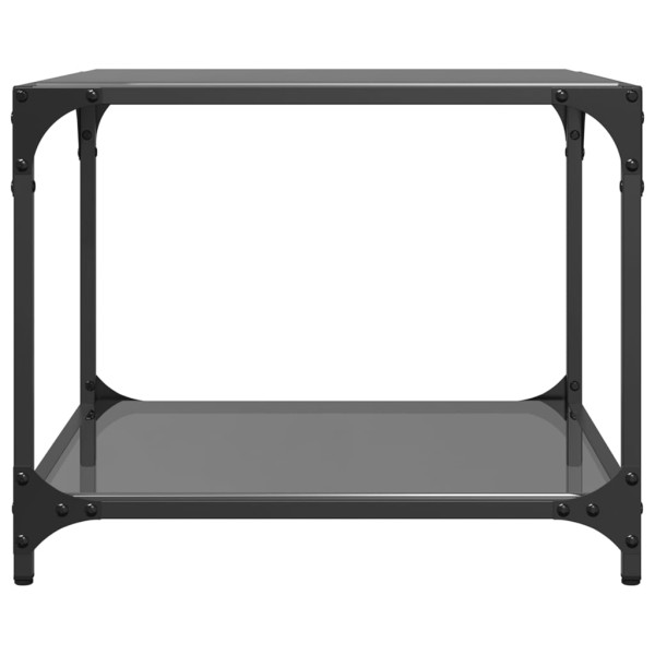 Mesa de centro com topo em vidro preto 50x50x40 cm aço M 4