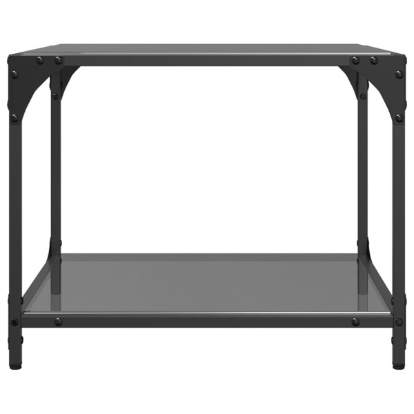 Mesa de centro superficie vidrio negro y acero 50x50x40 cm M 5
