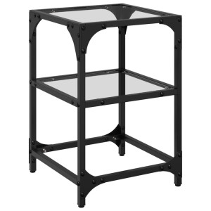 Mesa de centro c/ tampo em vidro transparente 30x30x45 cm aço H