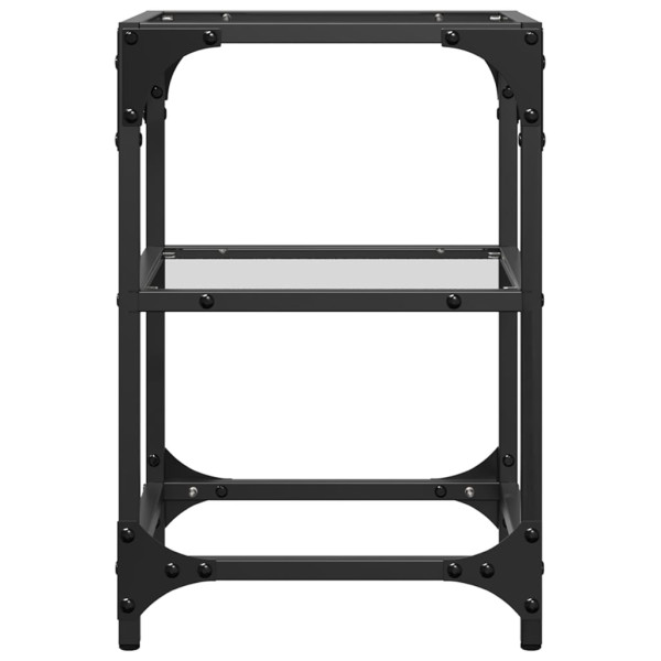 Mesa de centro c/ tampo em vidro transparente 30x30x45 cm aço M 4