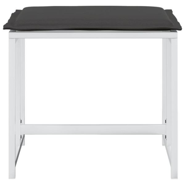 Taburetes de jardín con cojines 4 uds acero y textilene blanco M 4