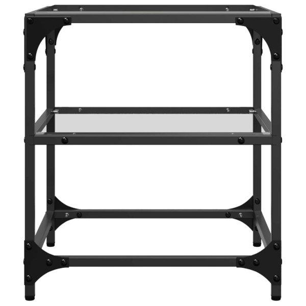 Mesas de centro c/ topo vidro transparente 2 pcs 40x40x45cm aço M 5