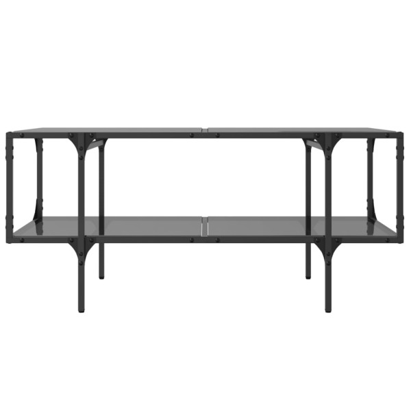 Mesa de centro superficie de vidrio acero negra 98.5x50x45 cm M 4