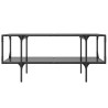 Mesa de centro superficie de vidrio acero negra 98.5x50x45 cm 4