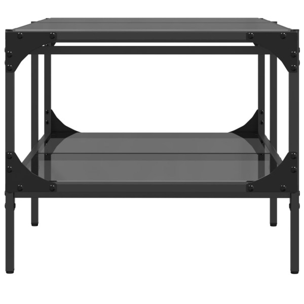 Mesa de centro com topo em vidro preto 98.5x50x45 cm aço M 5