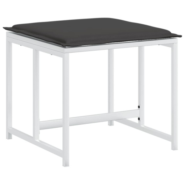 Juego de comedor de jardín 13 pzas con cojines textilene blanco M 5