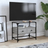 Mueble TV cristal y madera ingeniería gris Sonoma 60x35x51 cm 1