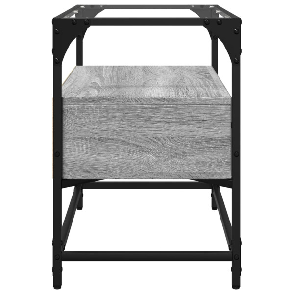 Mueble TV cristal y madera ingeniería gris Sonoma 60x35x51 cm M 5