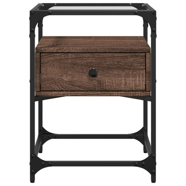 Mesitas noche 2 uds madera ingeniería marrón roble 40x40x55 cm M 4