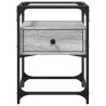 Mesita de noche 2 uds madera ingeniería gris Sonoma 40x40x55 cm 4
