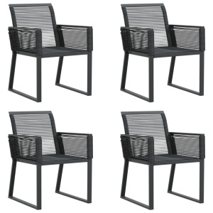 Cadeiras de jardim 4 pcs vime PE preto H