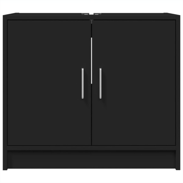 Armario para lavabo madera de ingeniería negro 63x29x55 cm M 4
