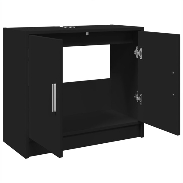 Armario para lavabo madera de ingeniería negro 63x29x55 cm M 5
