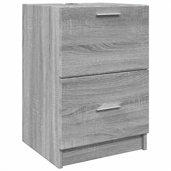 Armario de lavabo madera de ingeniería gris Sonoma 40x37x59 cm M 2