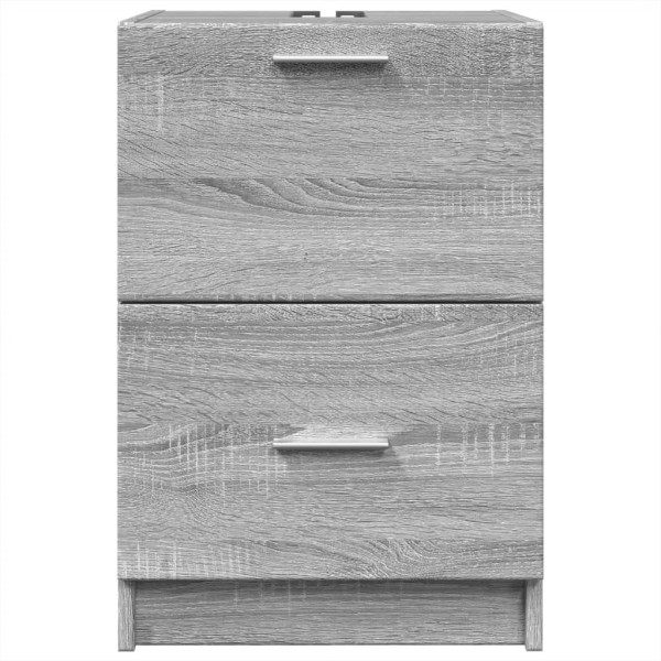 Armario de lavabo madera de ingeniería gris Sonoma 40x37x59 cm M 4