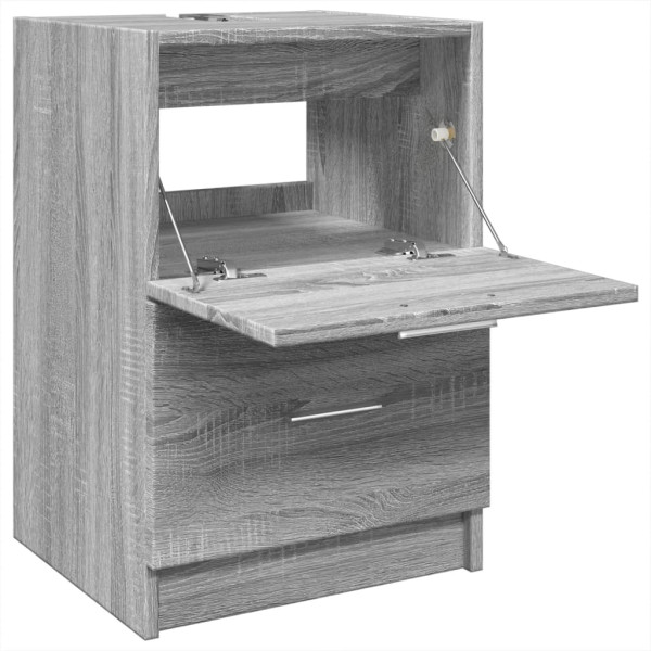 Armario de lavabo madera de ingeniería gris Sonoma 40x37x59 cm M 5