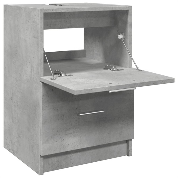 Armario de lavabo madera ingeniería gris hormigón 40x37x59 cm M 5